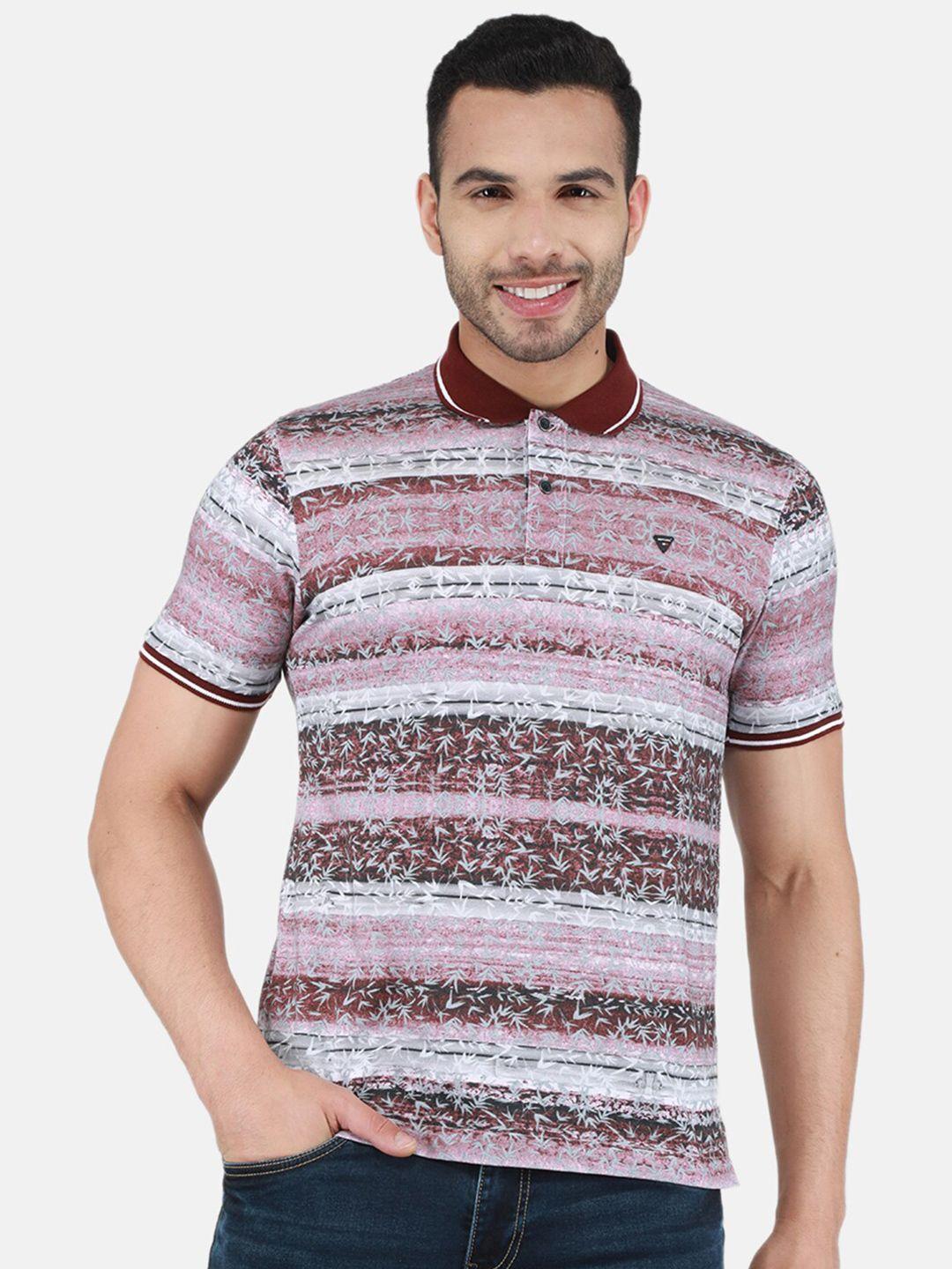 monte carlo striped polo collar t-shirt