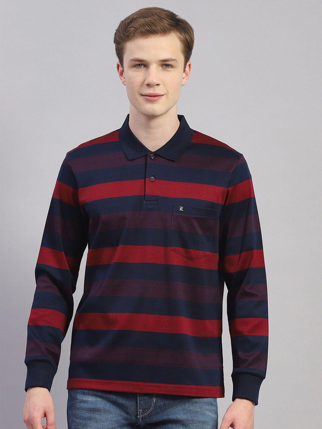 monte carlo striped polo collar t-shirt