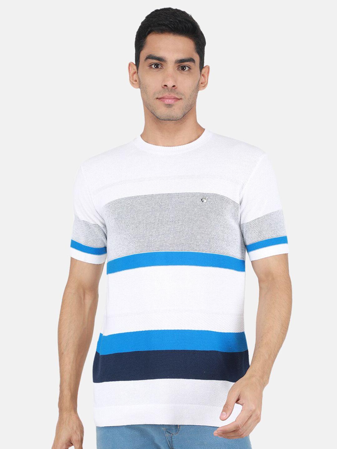 monte carlo striped round neck t-shirt