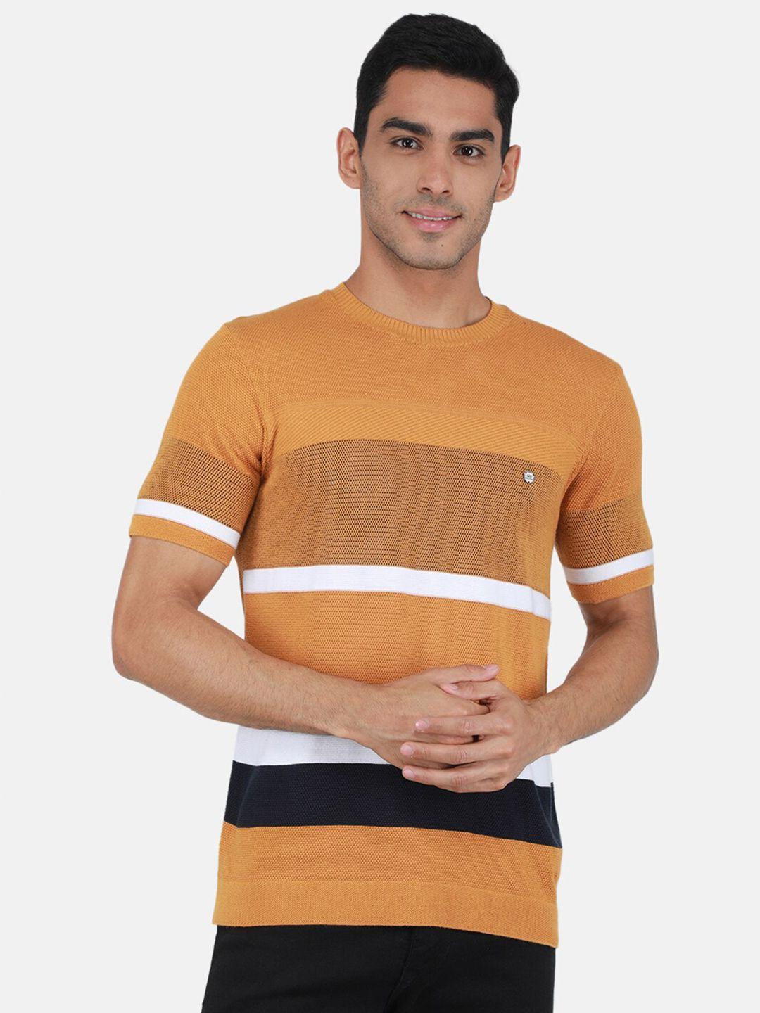 monte carlo striped round neck t-shirt