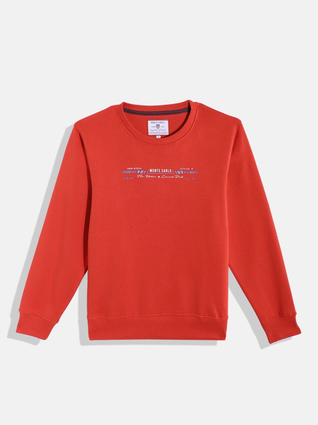 monte carlo teen boys brand logo printed detail round neck sweatshirt