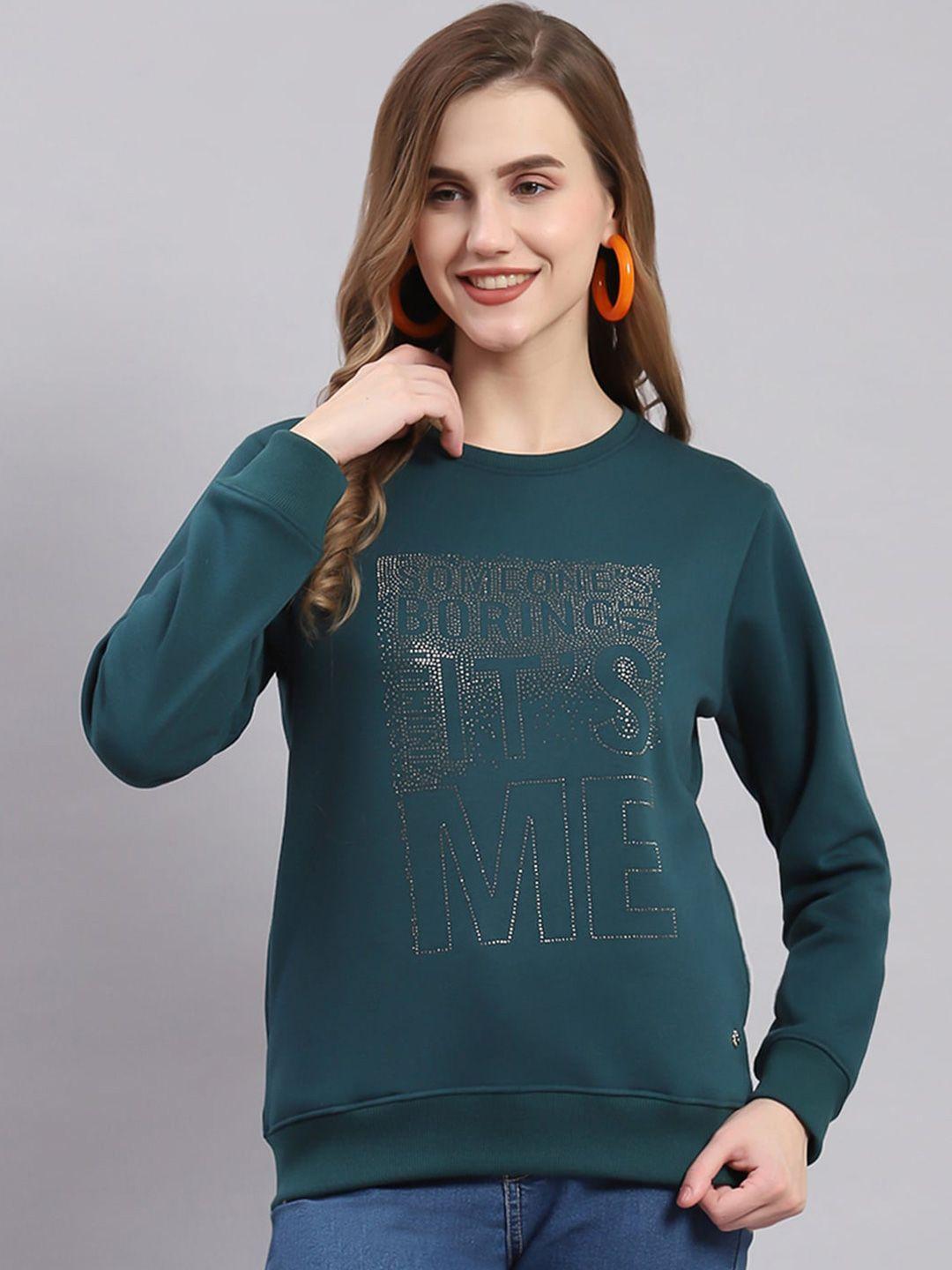 monte carlo typography printed pullover sweatshirt