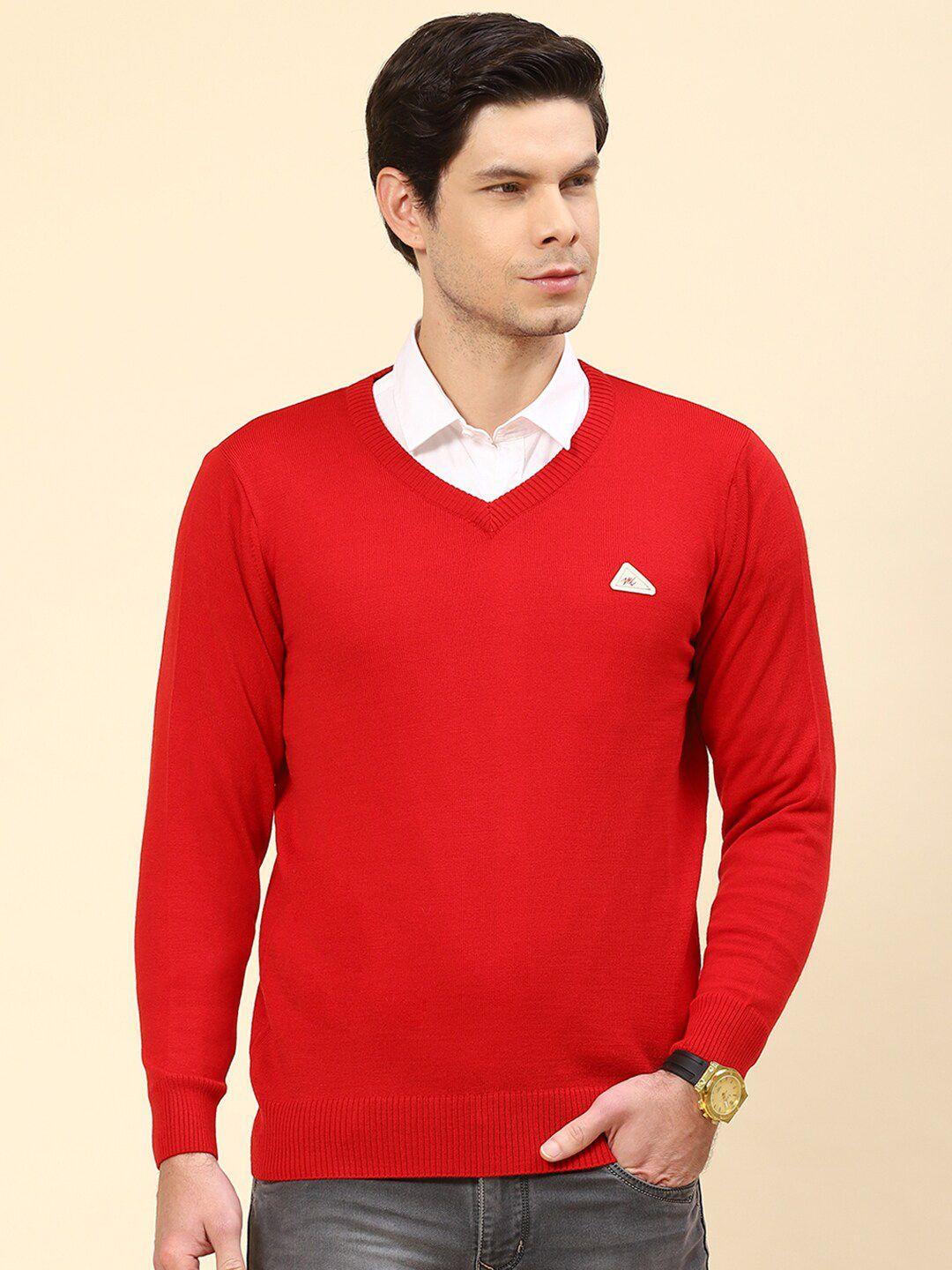 monte carlo v- neck ribbed knitted pullover