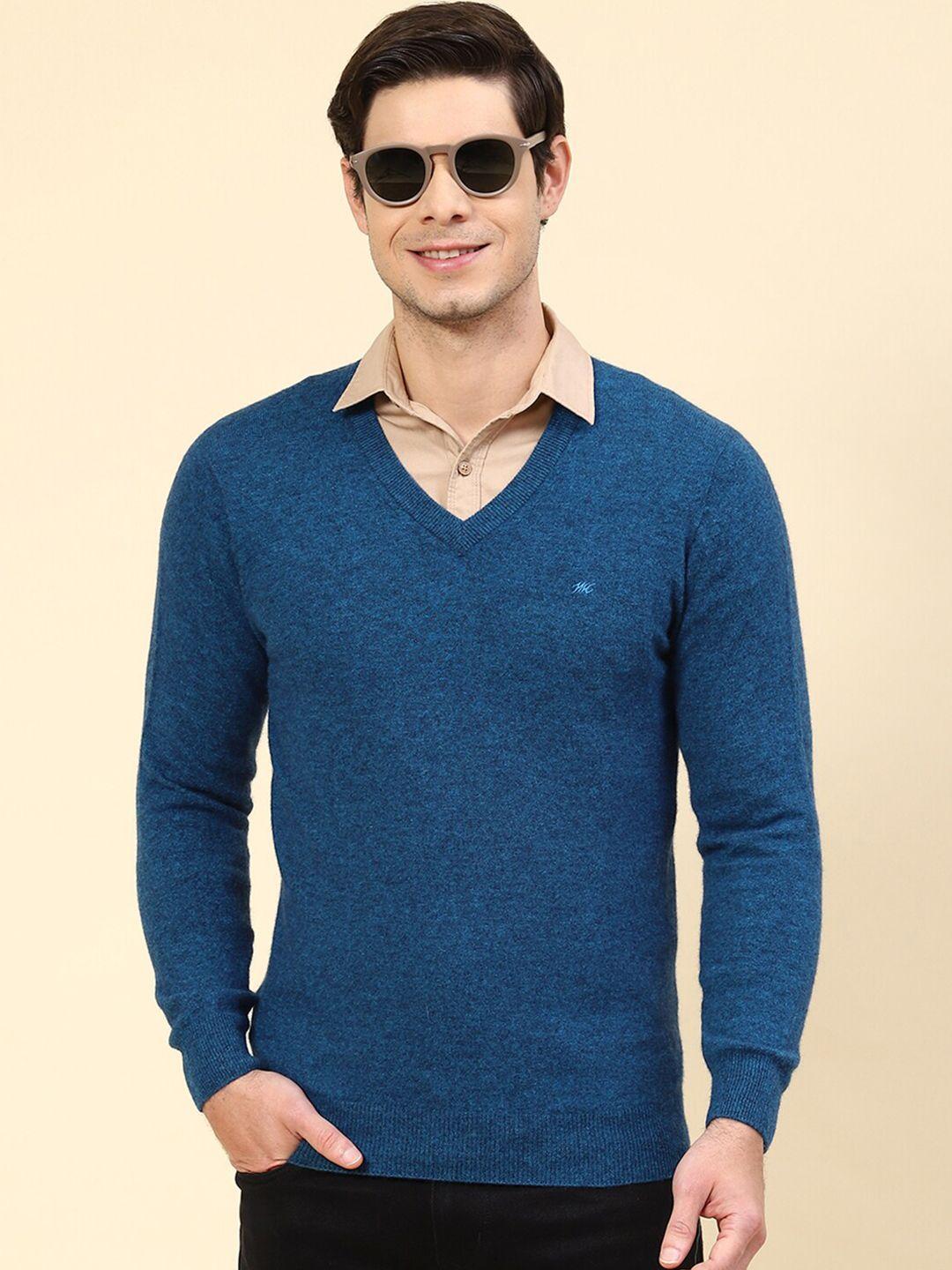 monte carlo v- neck ribbed woollen pullover