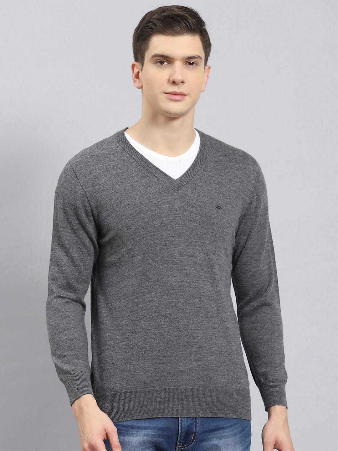 monte carlo v-neck long sleeves woolen pullover sweater