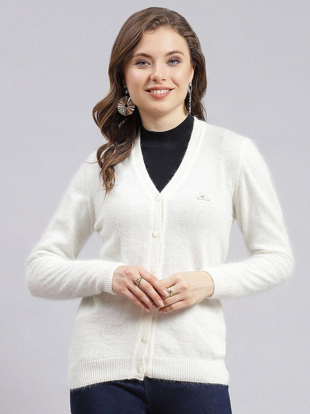 monte carlo v-neck long sleeves woollen cardigan