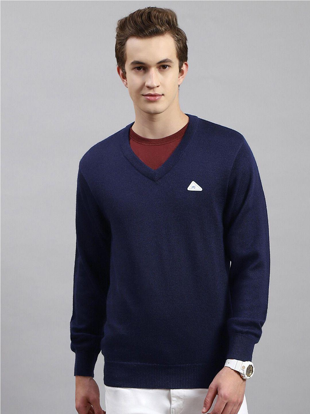 monte carlo v-neck long sleeves woollen pullover