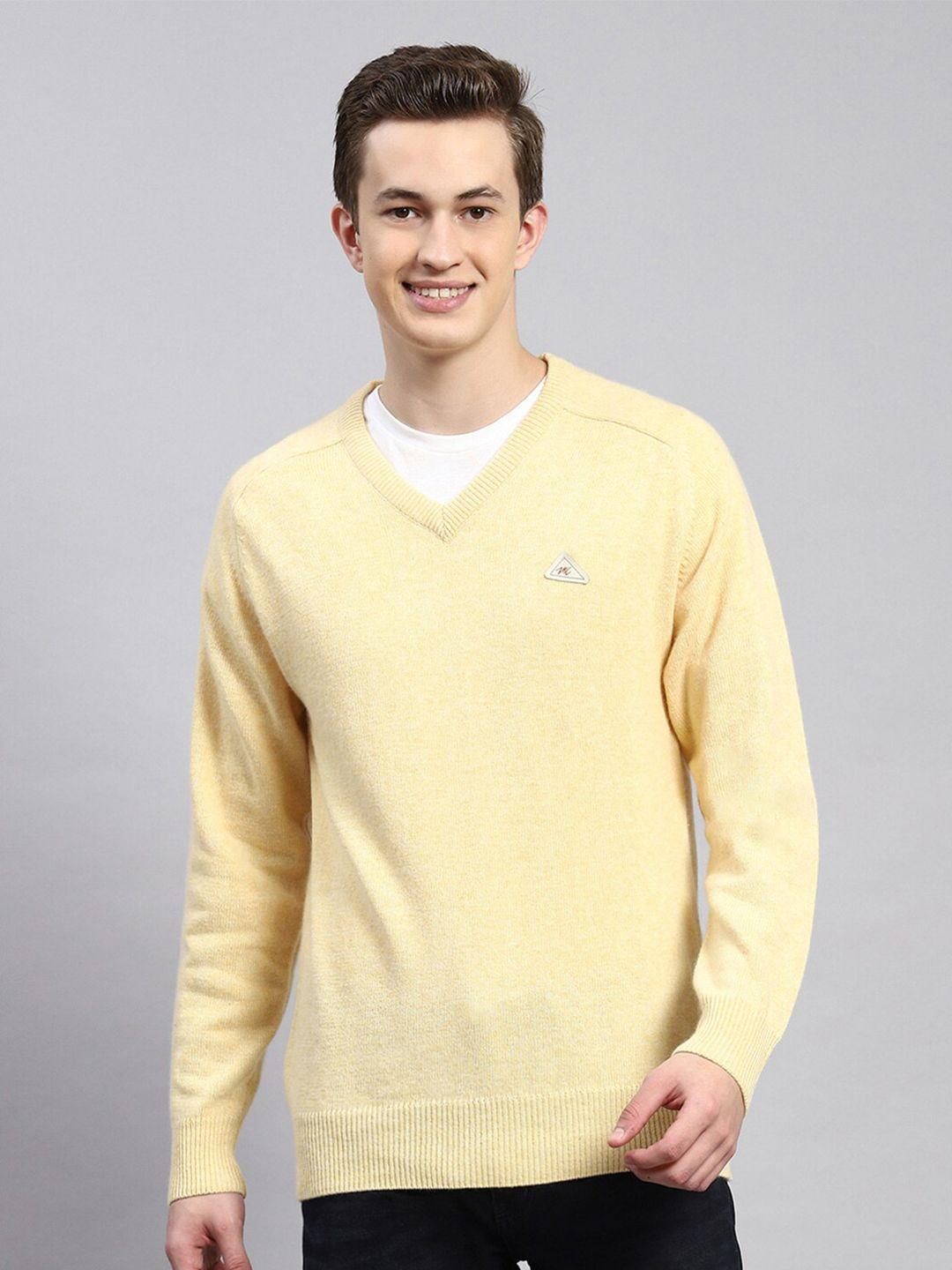 monte carlo v-neck long sleeves woollen pullover