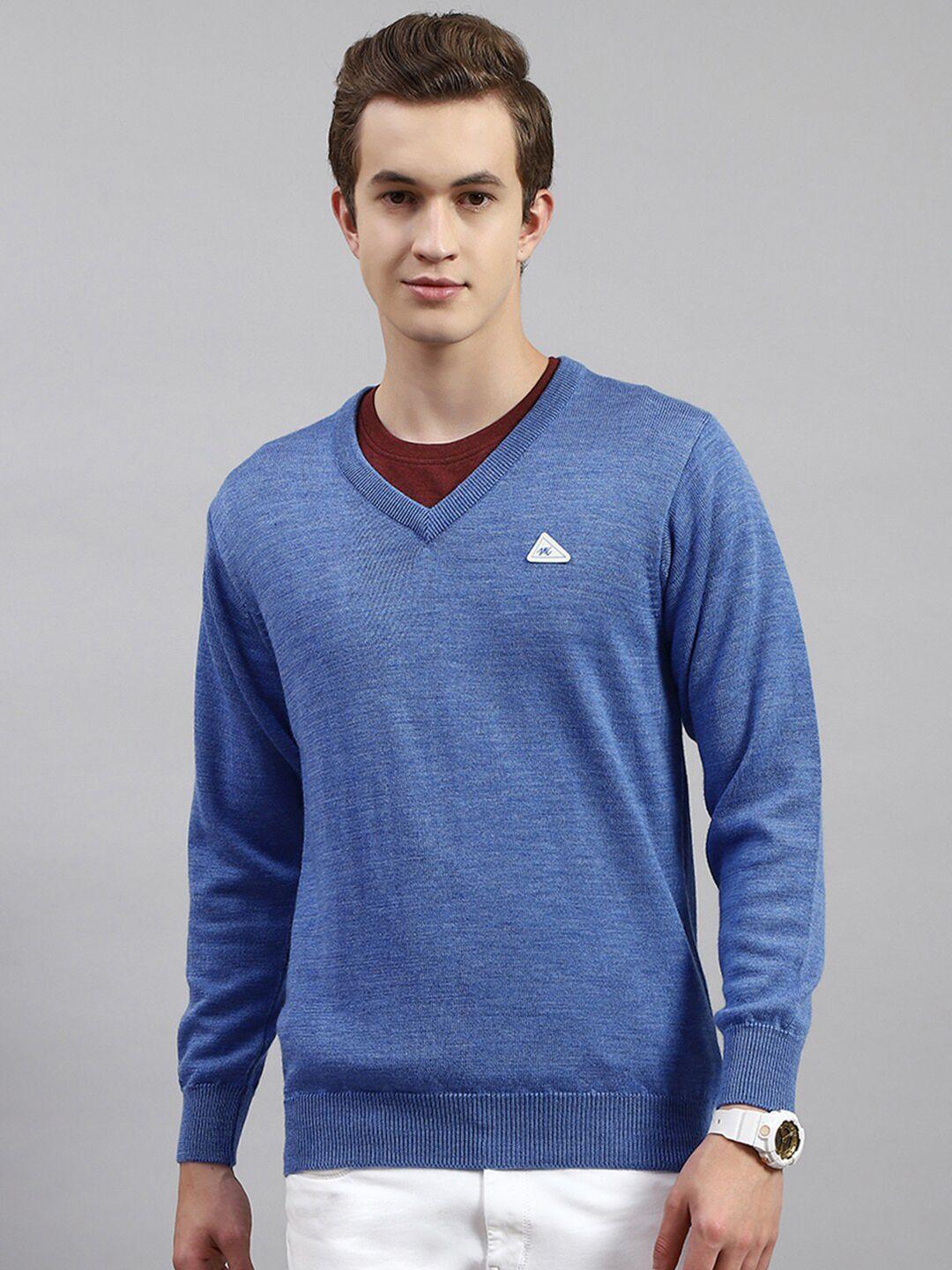 monte carlo v-neck ribbed woollen pullover