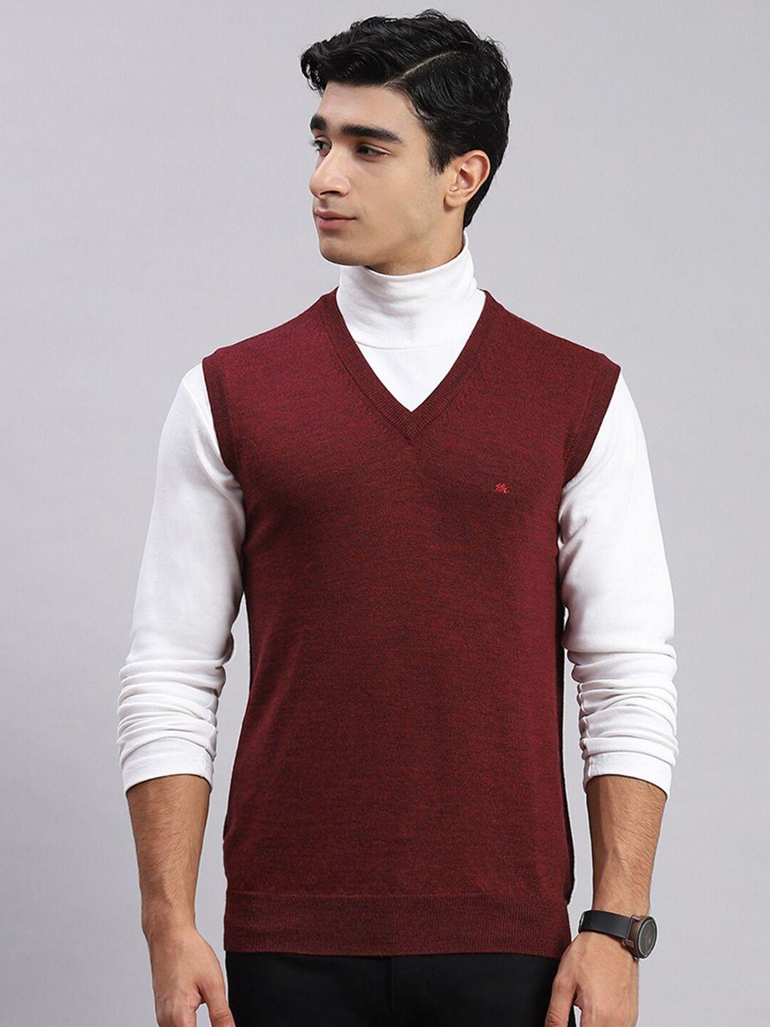 monte carlo v-neck sleeveless pure wool sweater vest