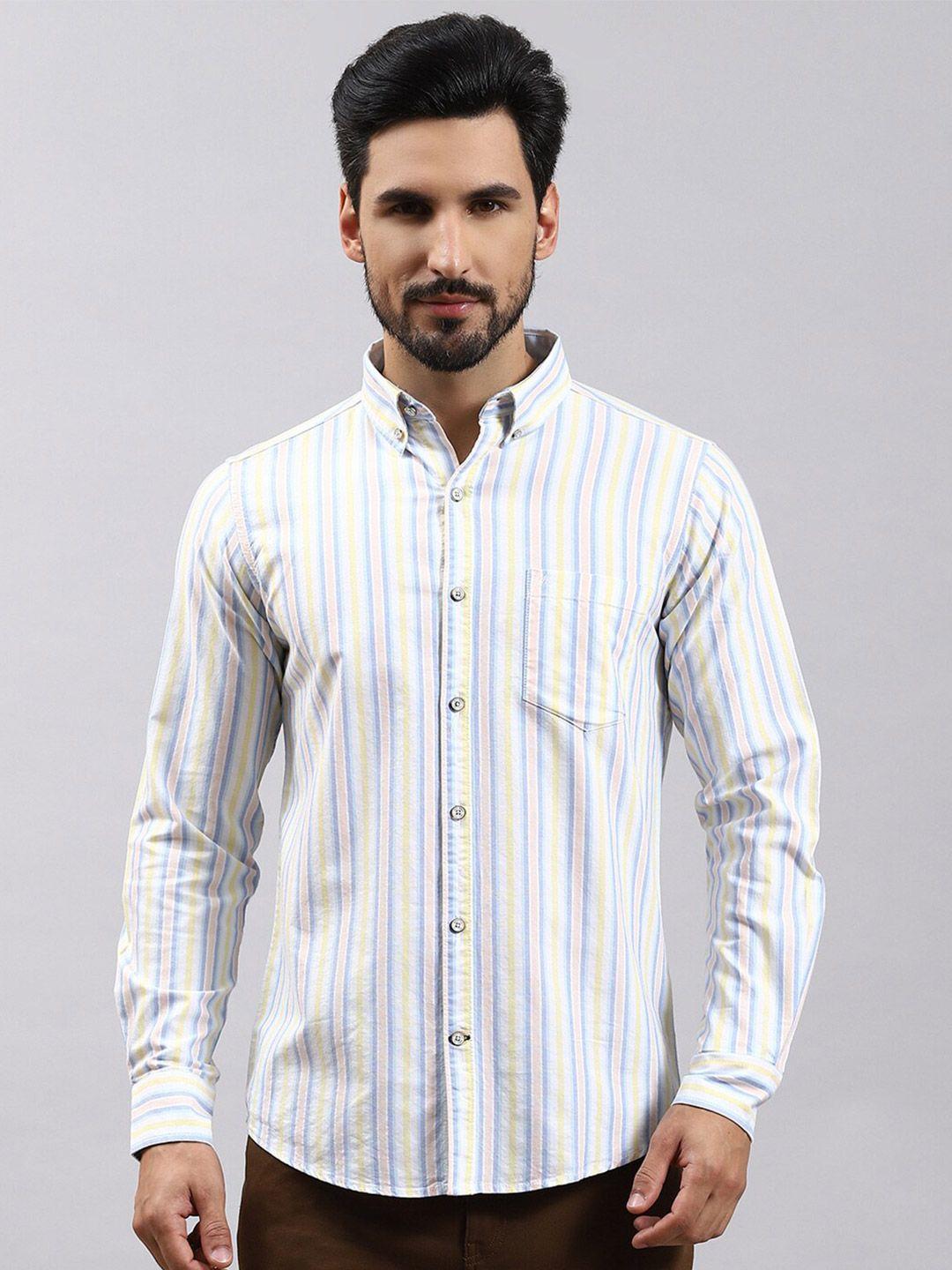 monte carlo vertical striped classic opaque regular fit cotton casual shirt