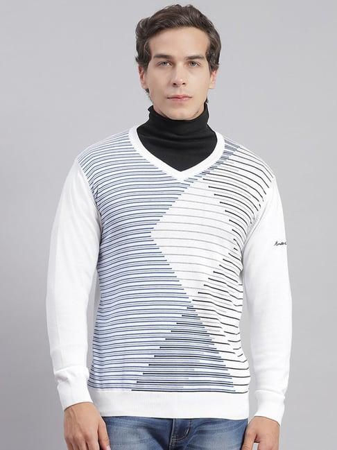 monte carlo white cotton regular fit printed pullover