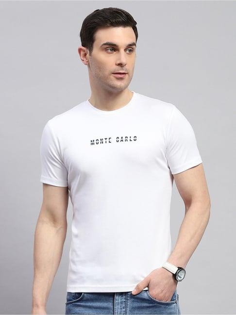 monte carlo white cotton regular fit t-shirt