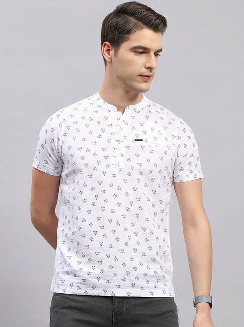 monte carlo white regular fit printed short kurta