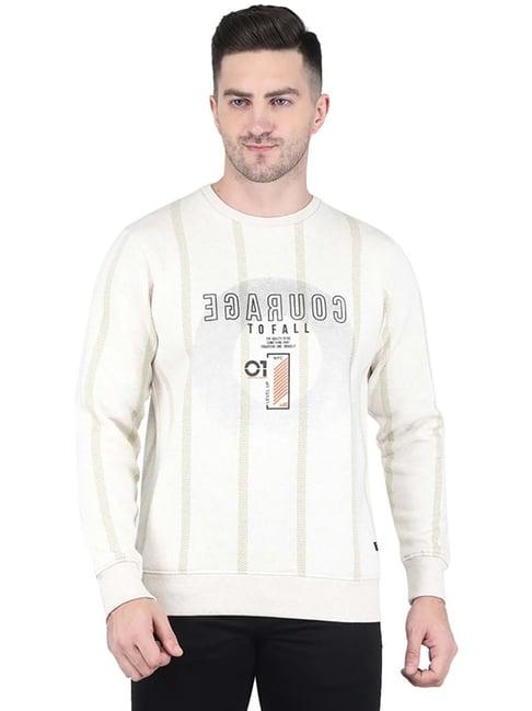 monte carlo white regular fit printed sweatshirt