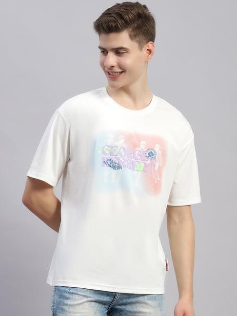 monte carlo white regular fit printed t-shirt