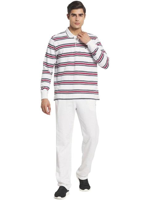 monte carlo white regular fit striped tracksuits