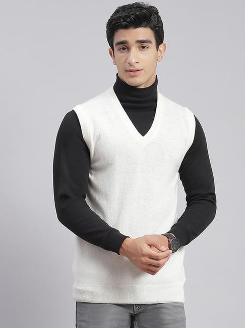 monte carlo white regular fit sweater