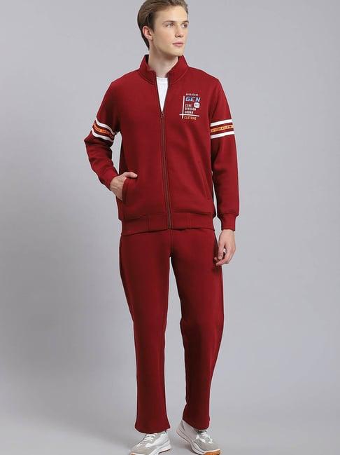 monte carlo wine regular fit printed tracksuit