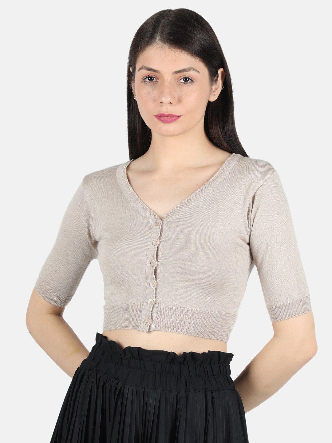 monte carlo women beige crop cardigan