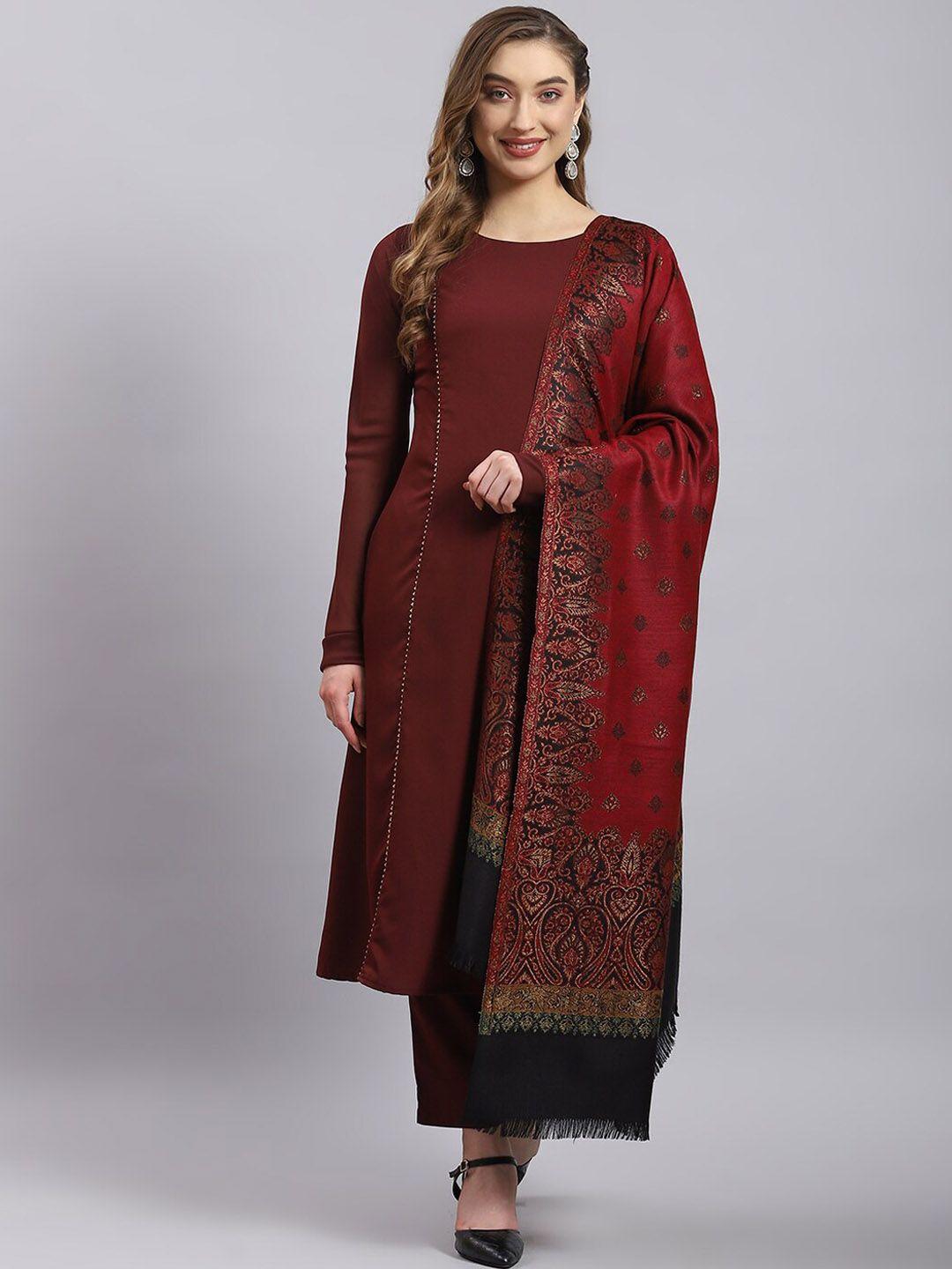 monte carlo women ethnic woven-design shawl