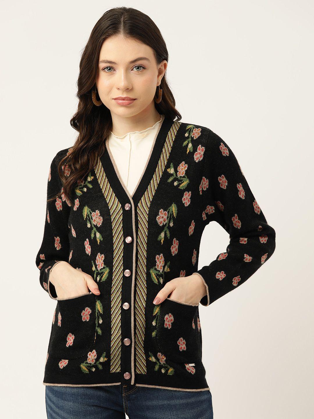 monte carlo women floral woollen cardigan