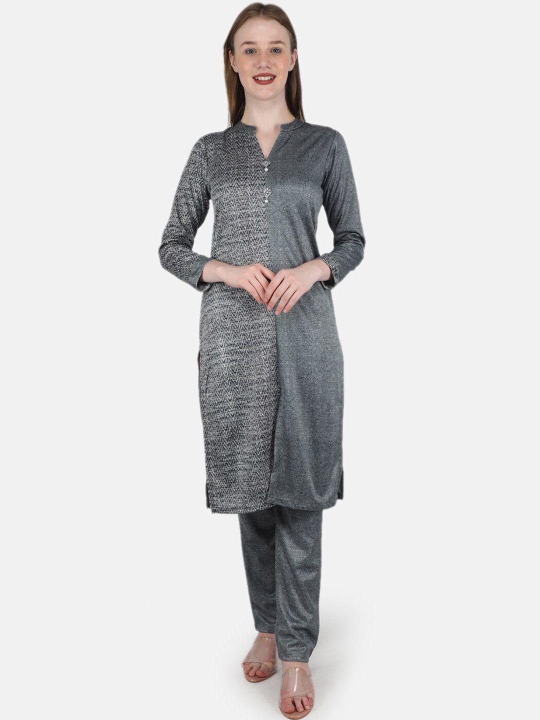 monte carlo women grey kurta with trousers