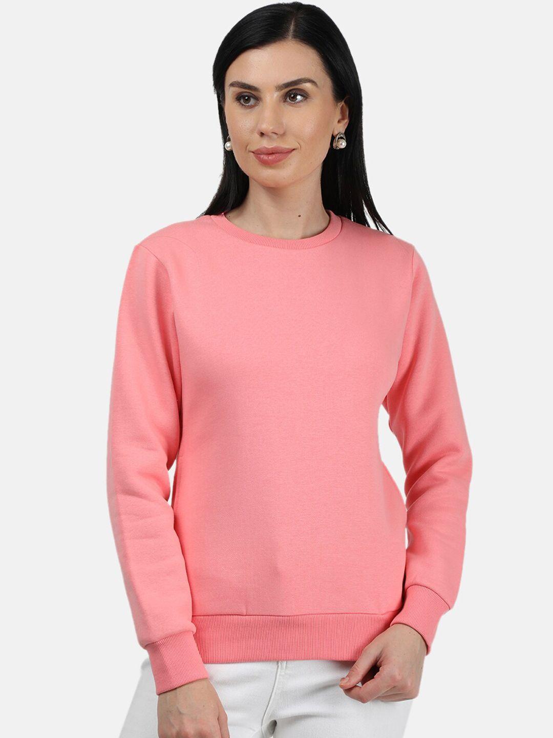 monte carlo women peach-coloured sweatshirt