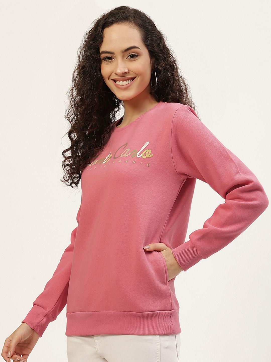 monte carlo women pink printed sweatshirt