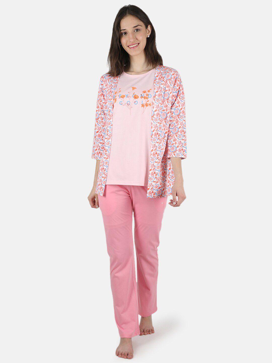 monte carlo women printed t-shirt with trousers