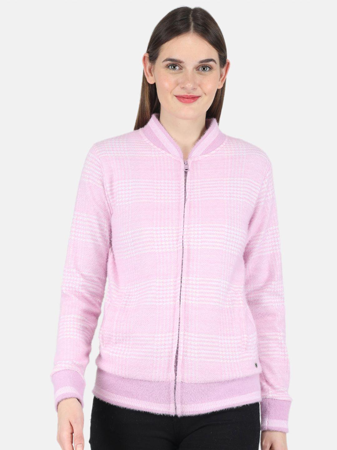 monte carlo women purple striped sweatshirt