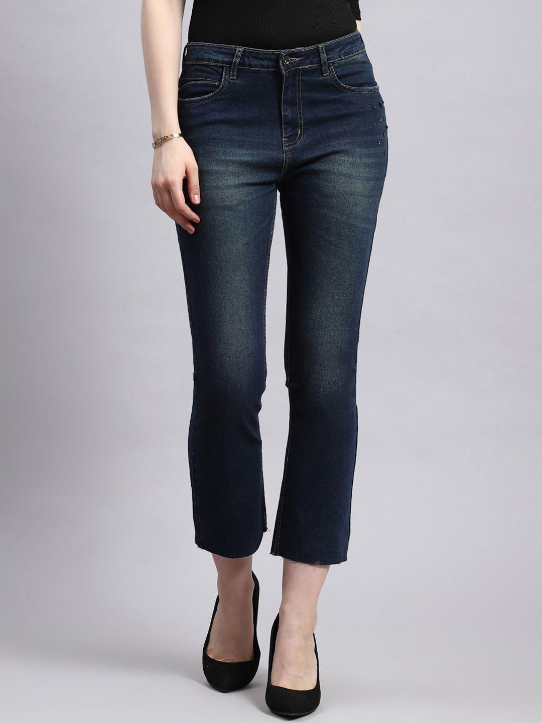 monte carlo women smart mid-rise light fade jeans