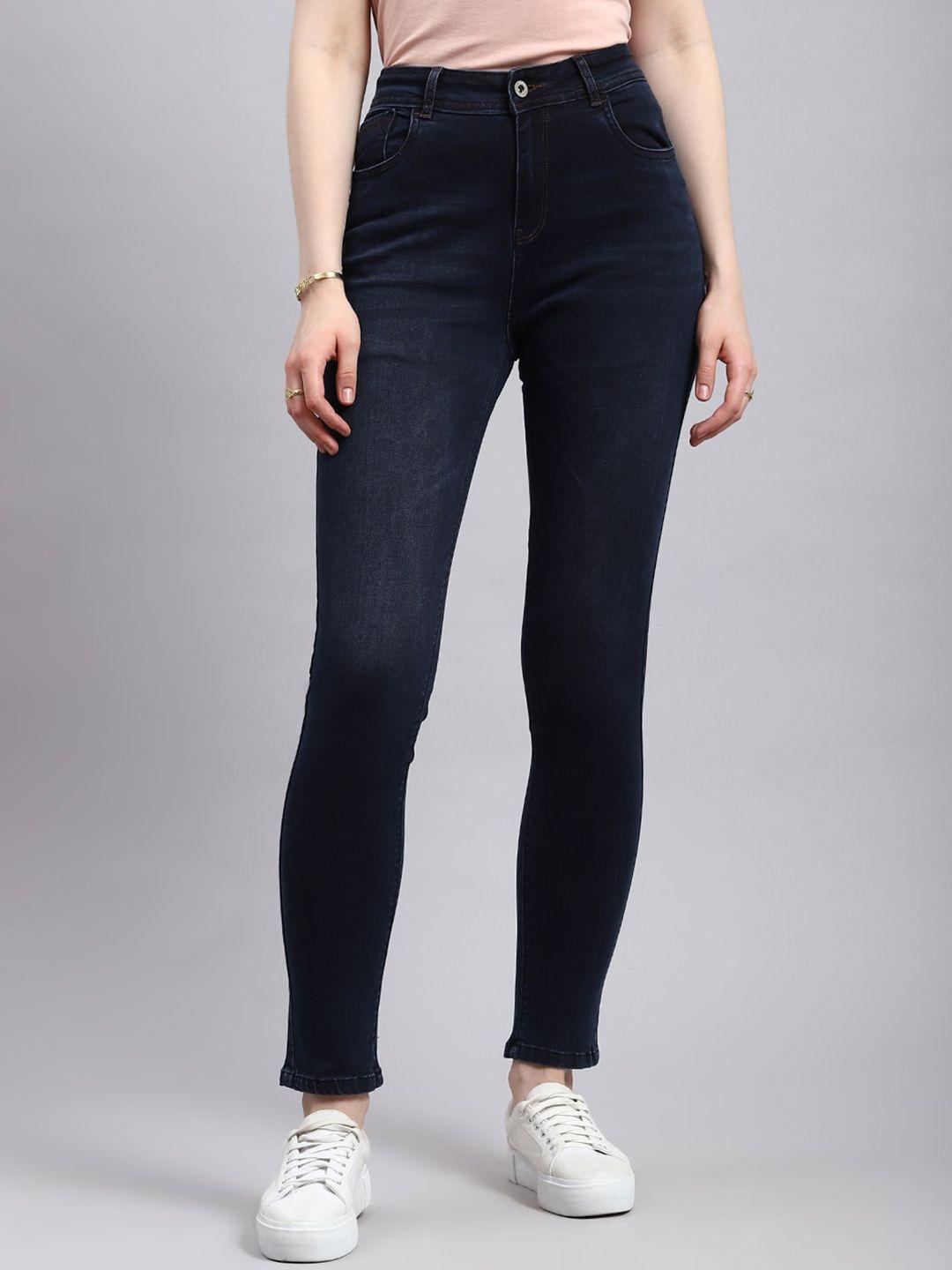 monte carlo women smart mid-rise slim fit jeans