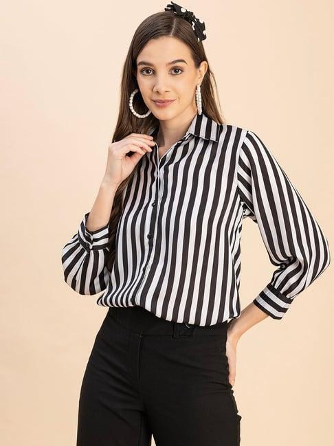 moomaya black & white striped shirt