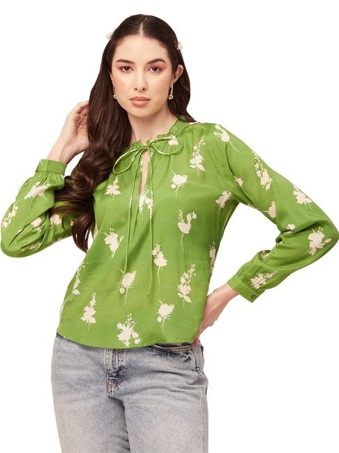 moomaya green floral print top