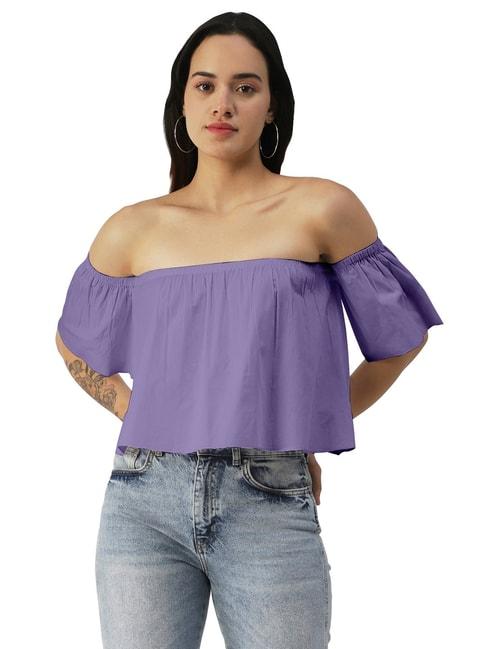 moomaya lavender cotton regular fit top