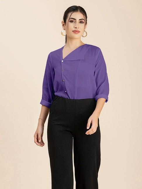moomaya purple regular fit top