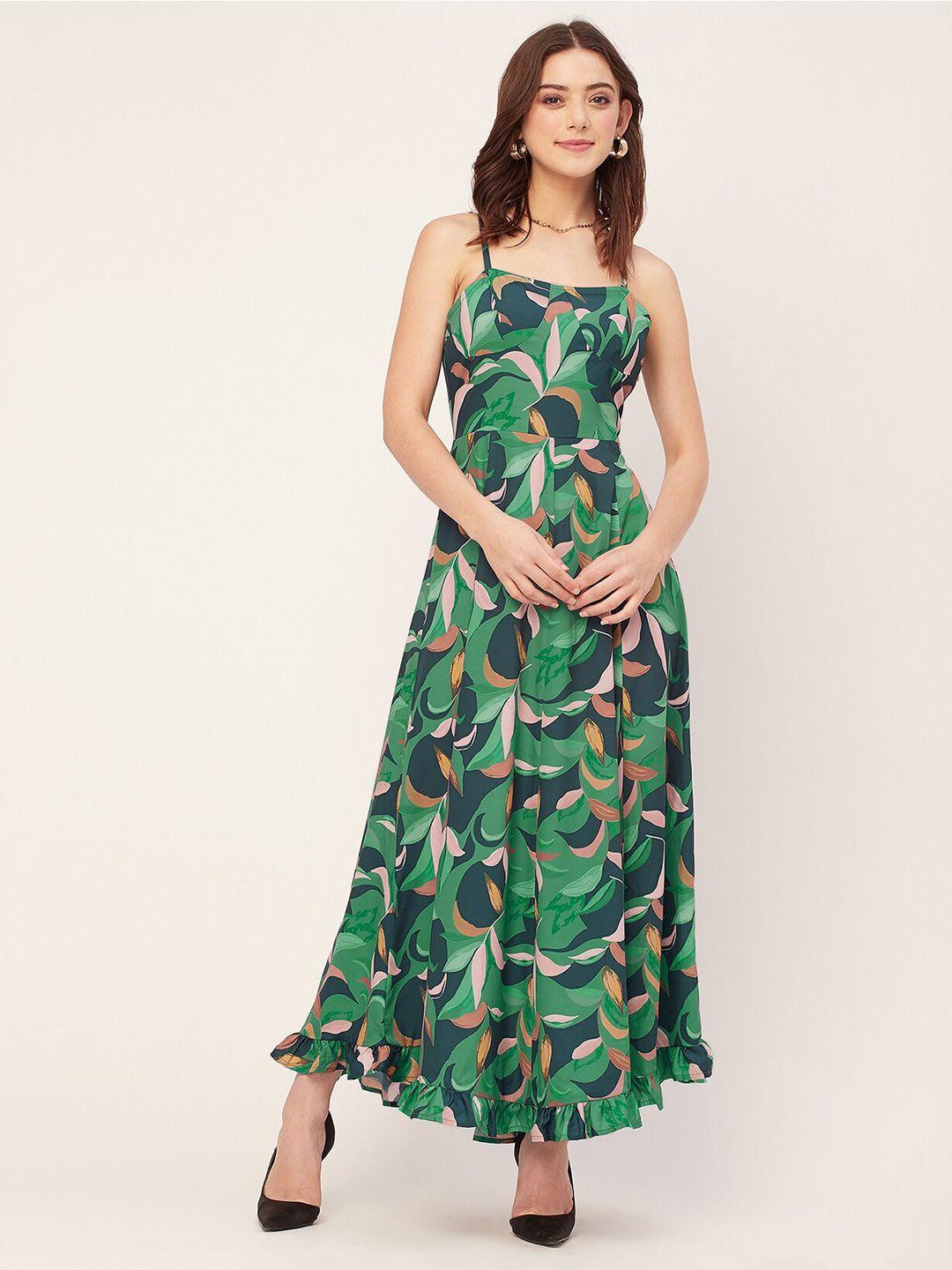 moomaya tropical print crepe maxi dress