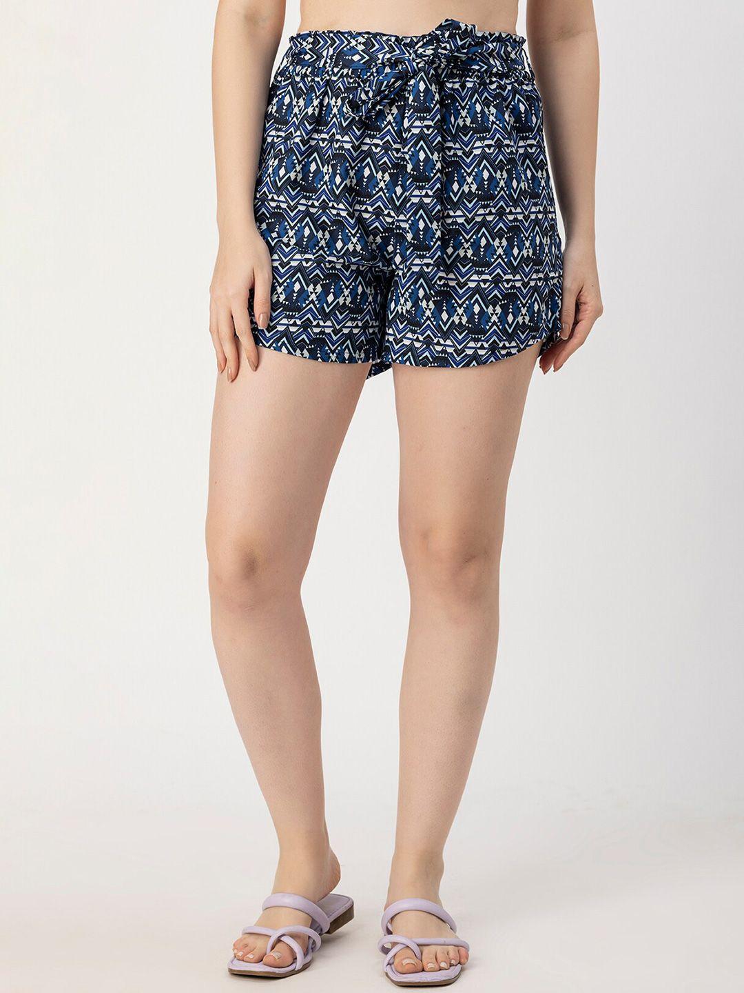 moomaya women floral printed high-rise shorts