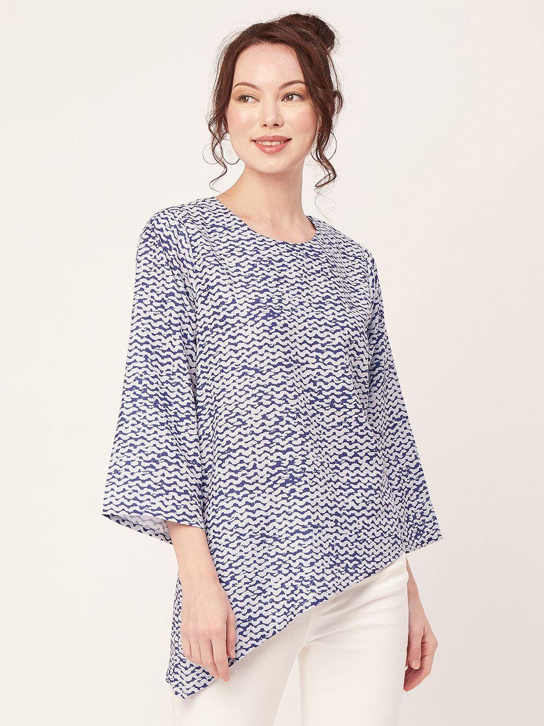 moomaya abstract printed asymmetric top