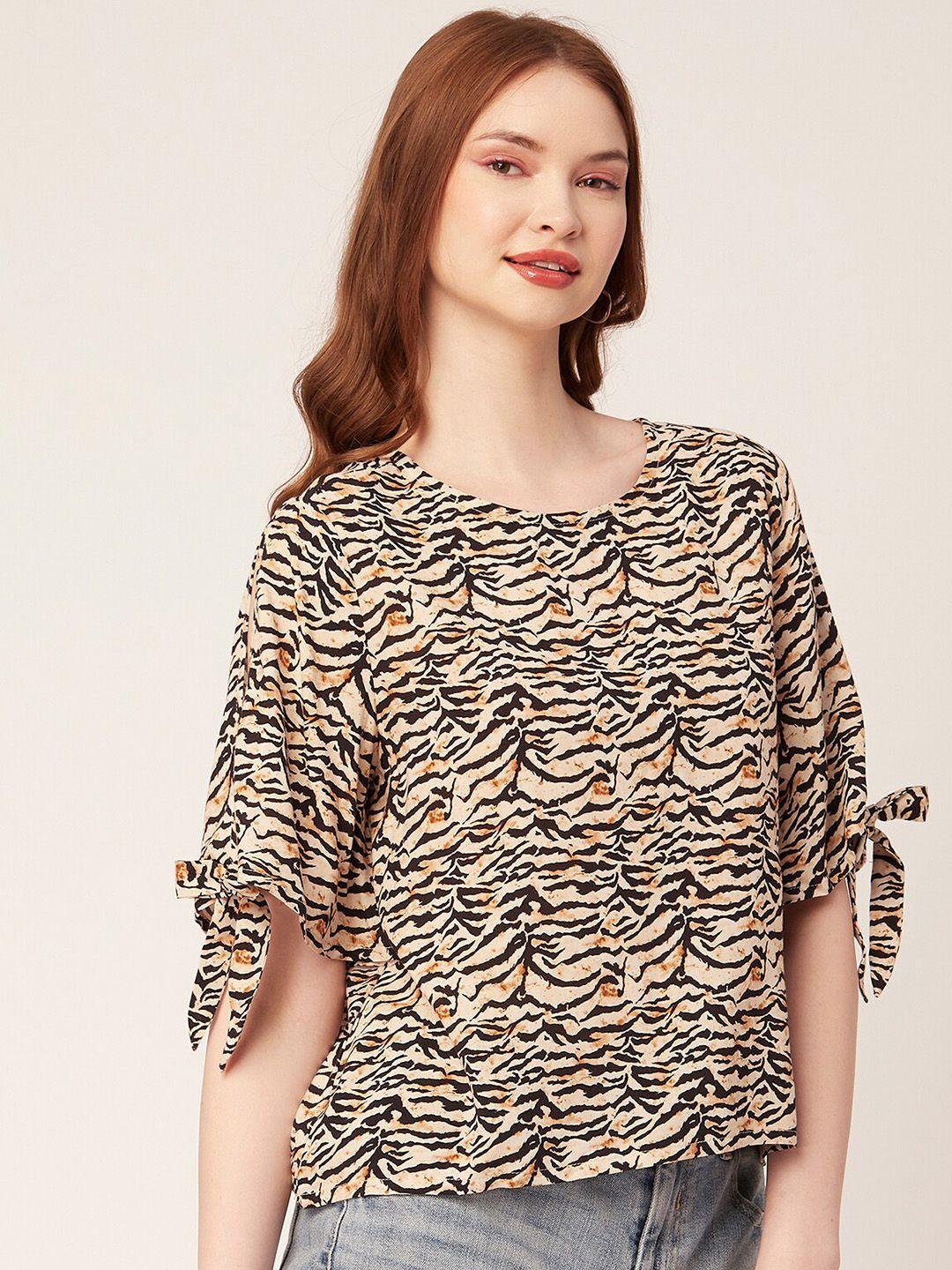 moomaya abstract printed tie-ups top