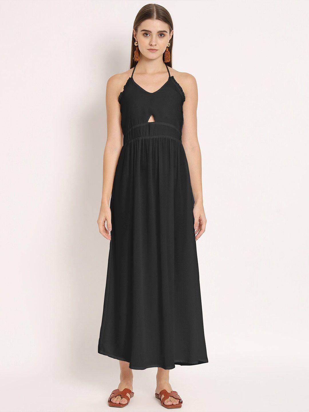 moomaya black maxi dress