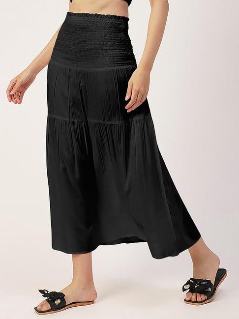 moomaya black midi skirt