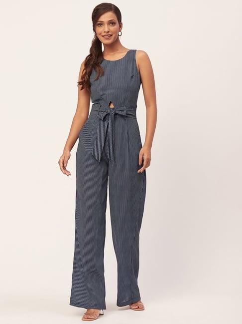 moomaya blue & white striped jumpsuit