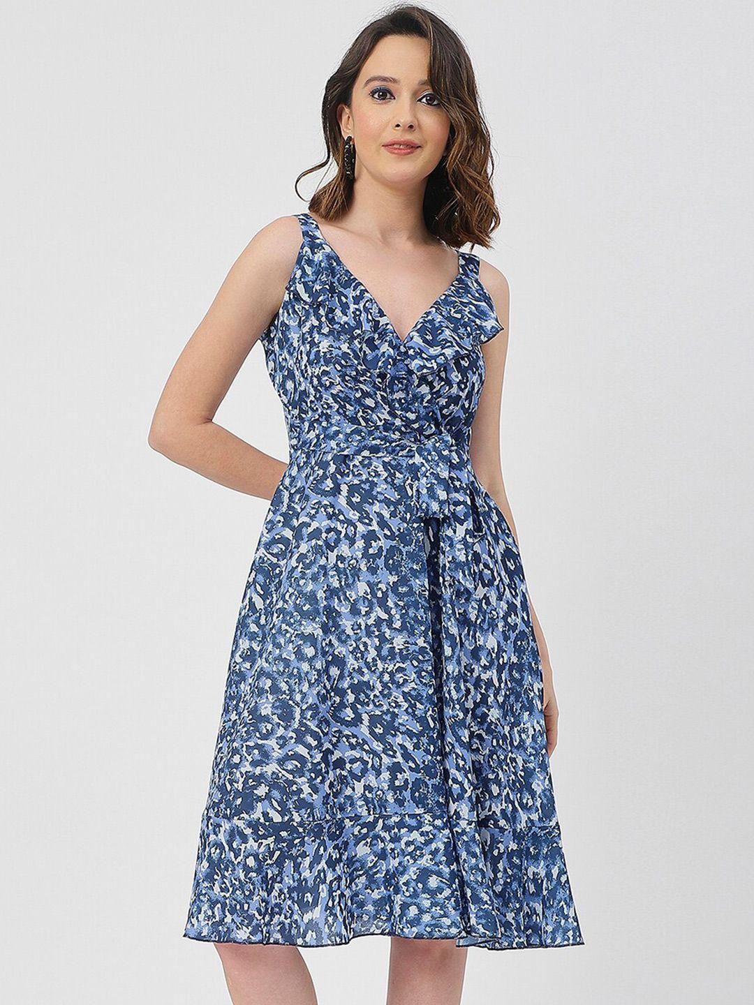 moomaya blue floral print dress