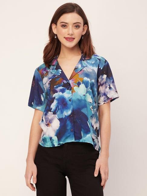 moomaya blue floral print shirt