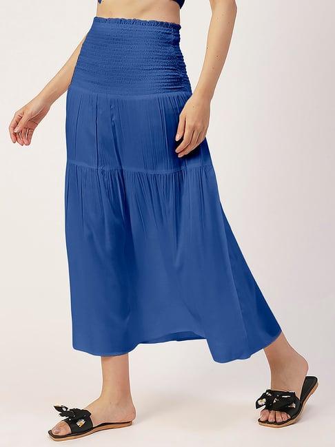 moomaya blue midi skirt