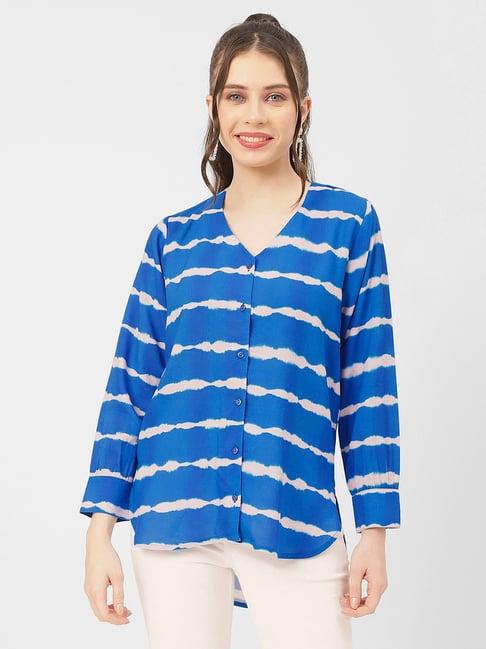 moomaya blue printed shirt