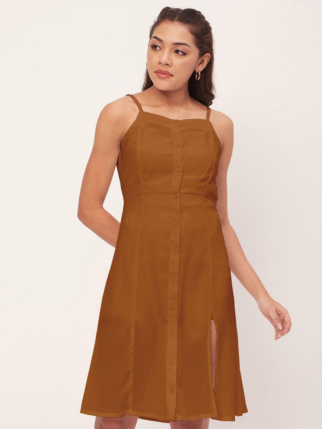 moomaya brown a-line dress