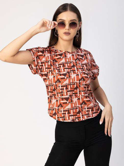 moomaya brown printed top